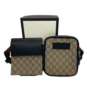 Gucci GG Supreme Double Web Belt Bag